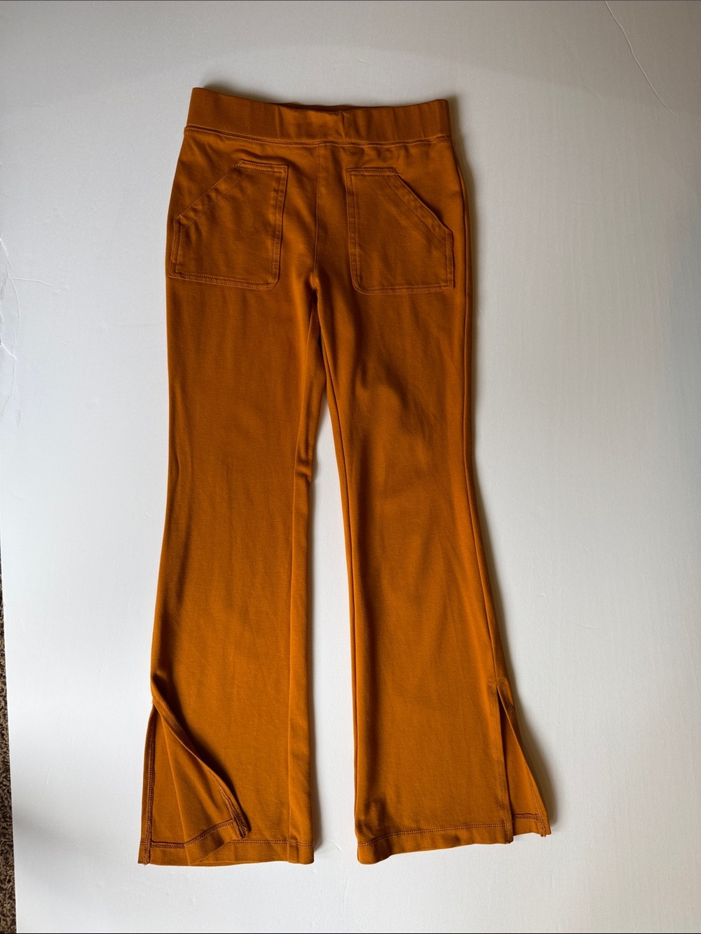 Anthropologie Maeve Eve Knit Flare Leg Pull-On Pants In Cedar Size XS - Picture 7 of 13